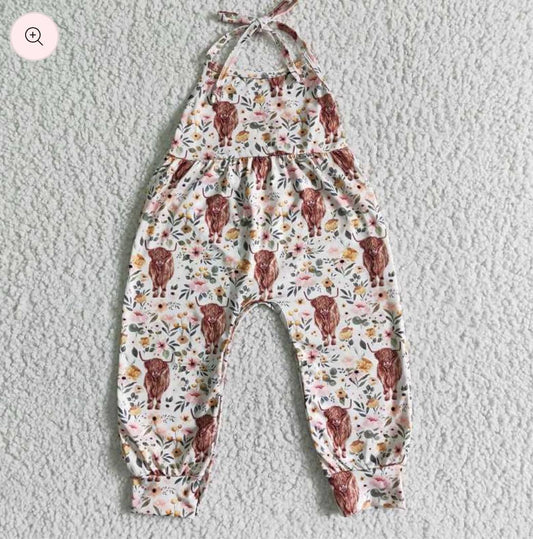 cow fabric romper