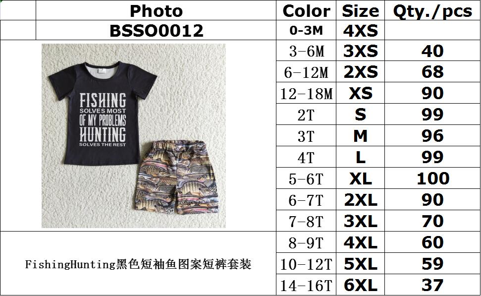 BSSO0012 FISHING black top with shorts