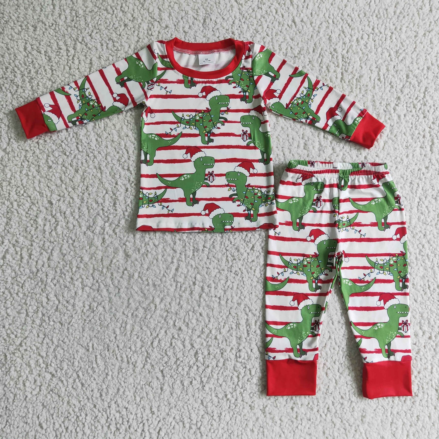 BLP0110 Boys Christmas outfit long sleeve and long pants cartoon print pajamas