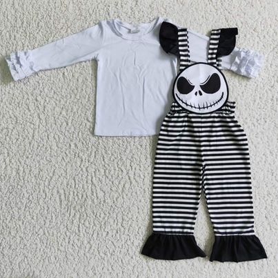 boys Halloween clothes  long sleeve top with long pants overalls cartoon print