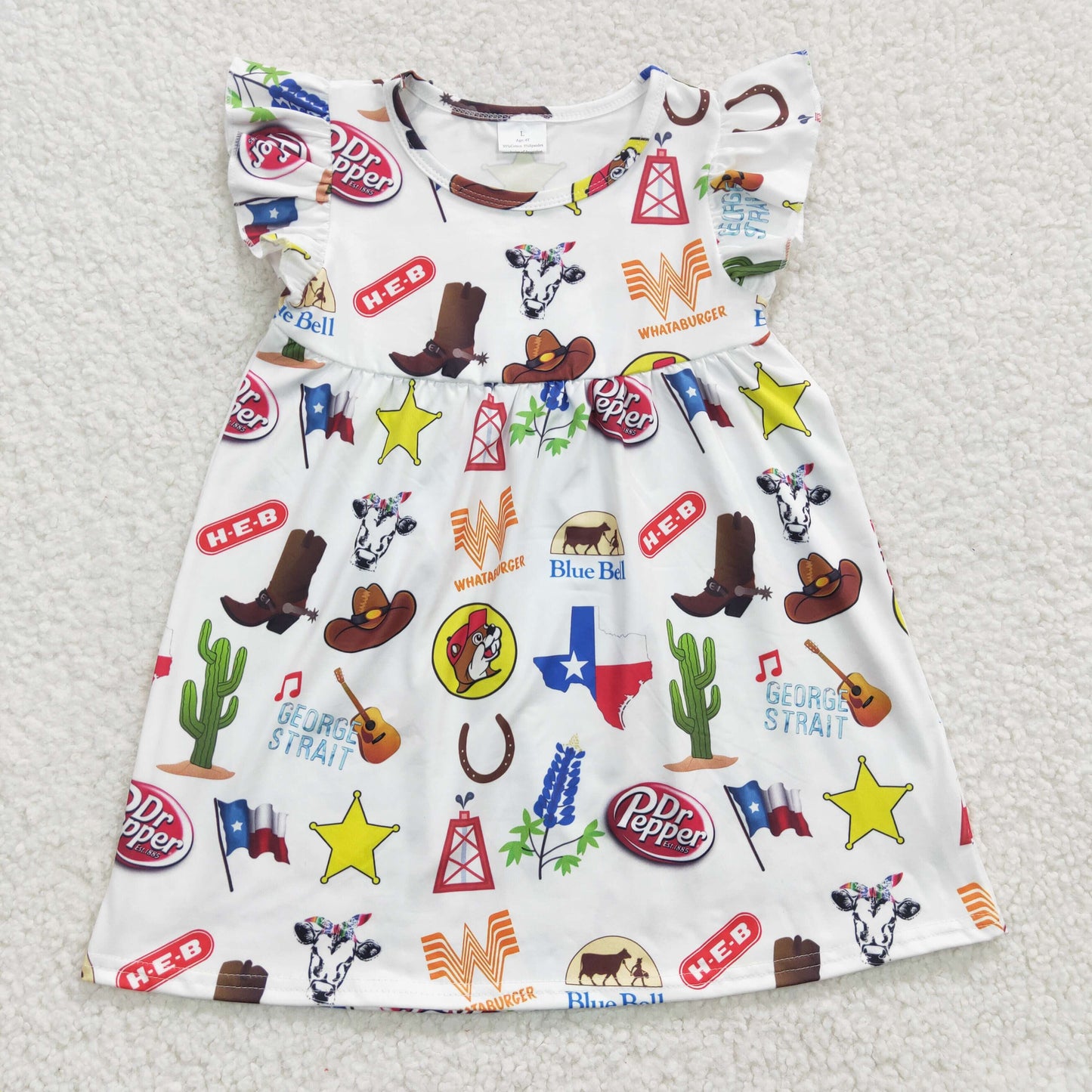 GSD0260 Girls HEB Cactus Boots Fly Sleeve Dress