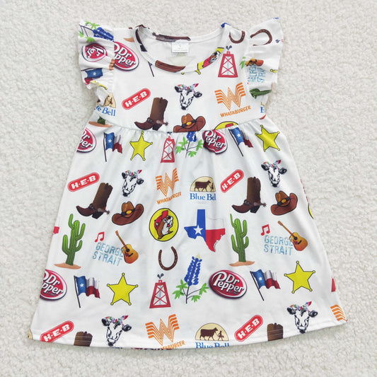 GSD0260 Girls HEB Cactus Boots Fly Sleeve Dress
