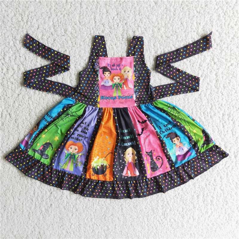 E3-4 children clothing sleeveless dress  milk silk  Halloween clothes