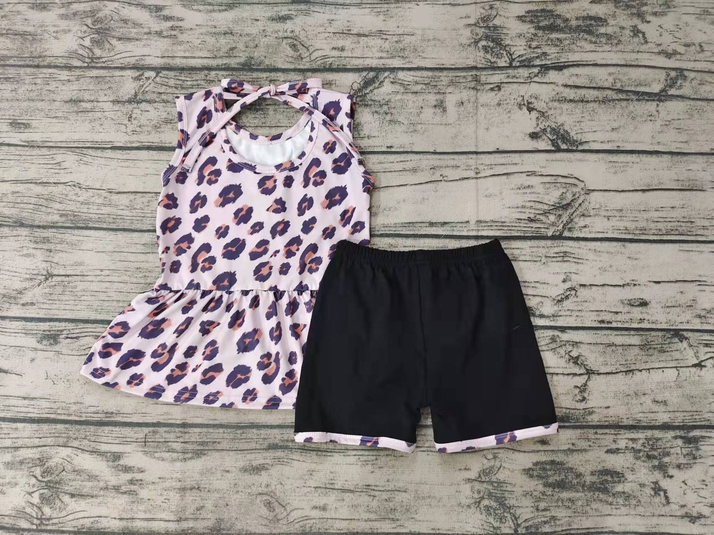 Leopard print top with shorts