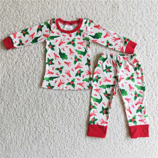 RTS NO MOQ 6 C9-19 2pcs long sleeve match boy's pjs outfits