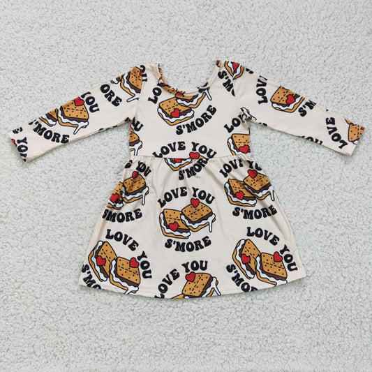 RTS NO MOQ ETA 5/7days Arrived GLD0168 Valentine's Day baby clothing long sleeve kids dresses for girls milk silk cake print