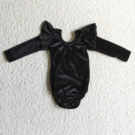 LR0208 gold velvet baby clothing black long sleeve bodysuit milk silk baby romper