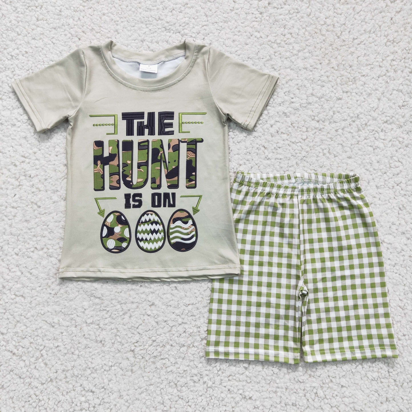 BSSO0096 Baby boys egg print short sleeve short pants milk silk kids summer outfit