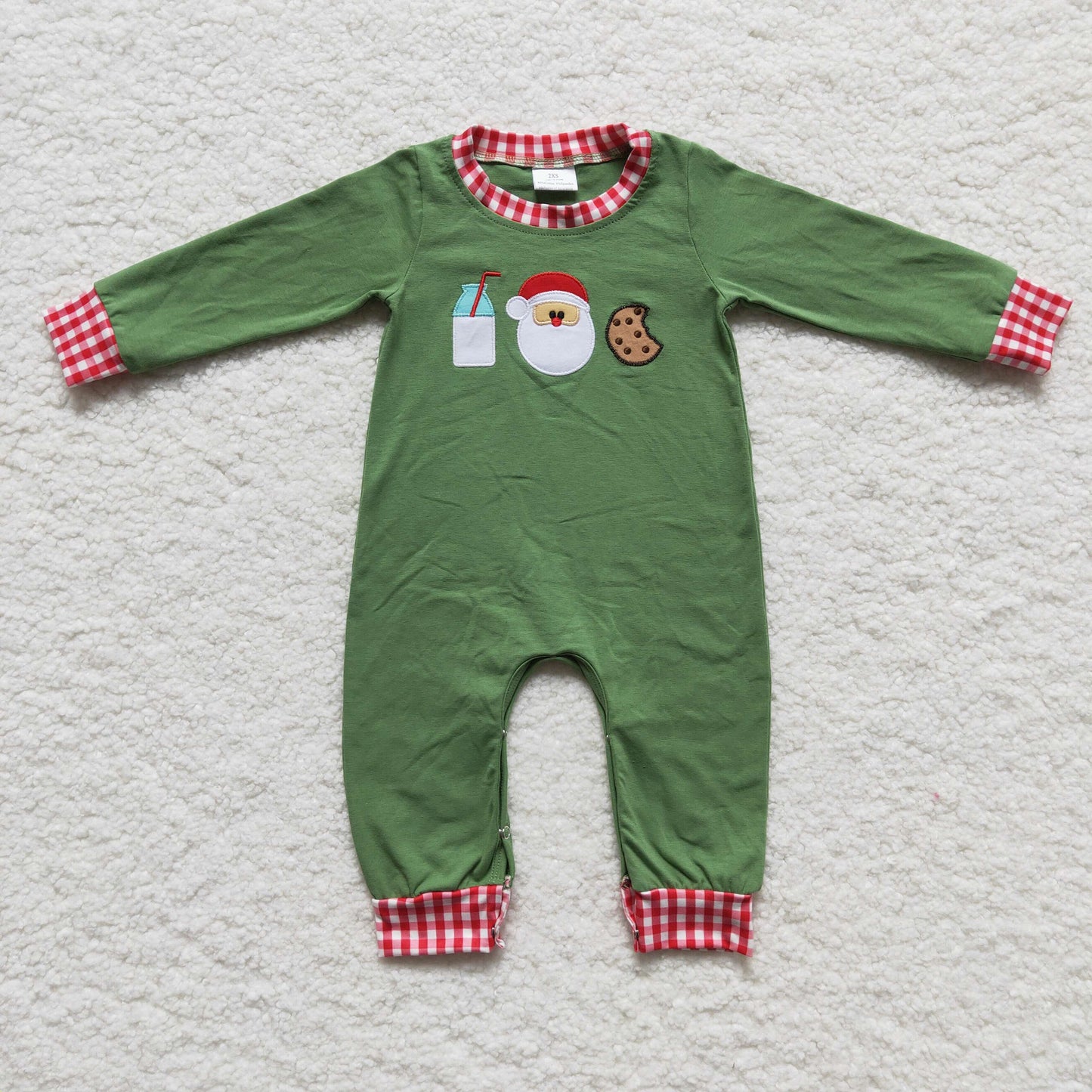 LR0232 baby Christmas romper long sleeve long pants baby boys romper milk silk santa claus print