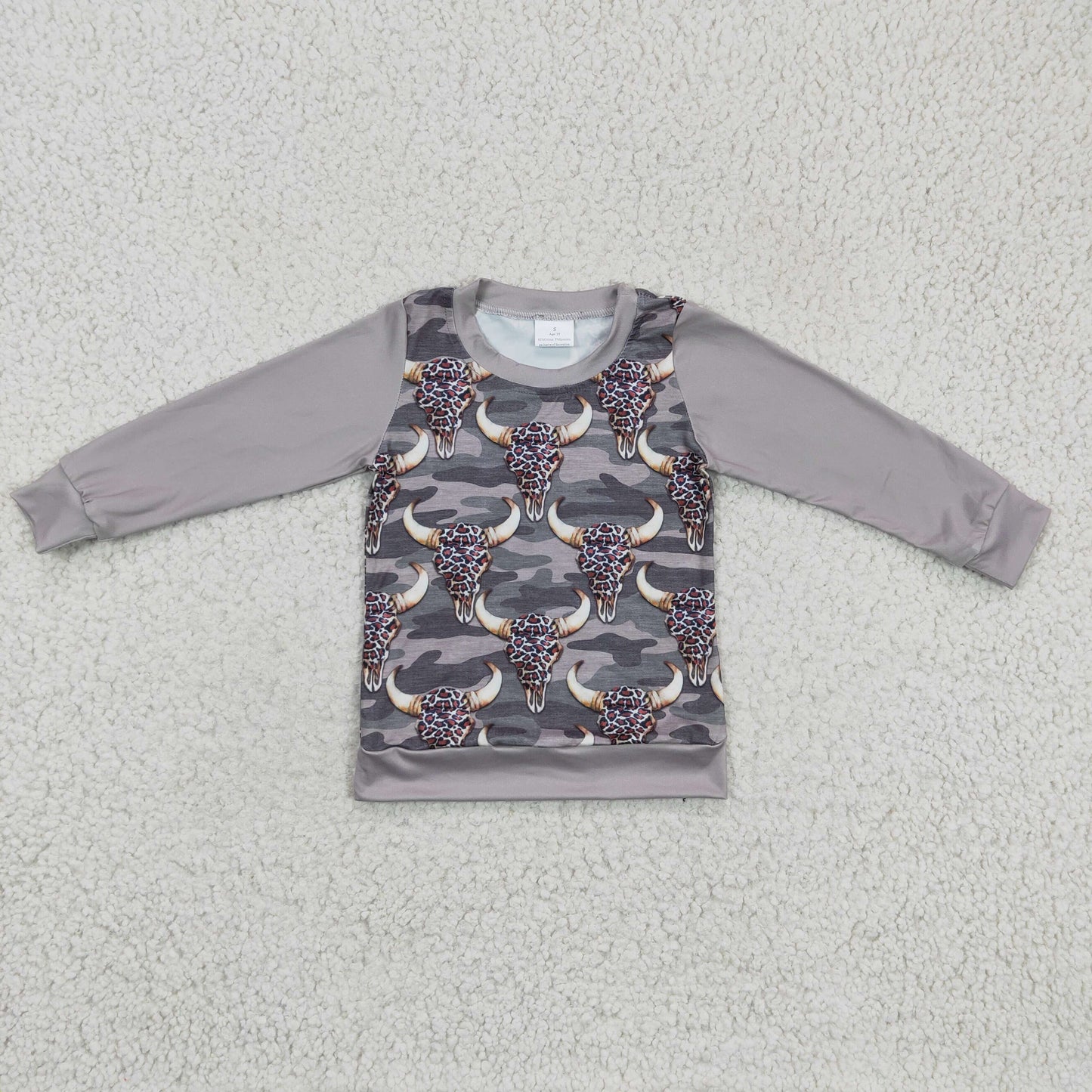 BT0108 Cow print long t-shirt boys