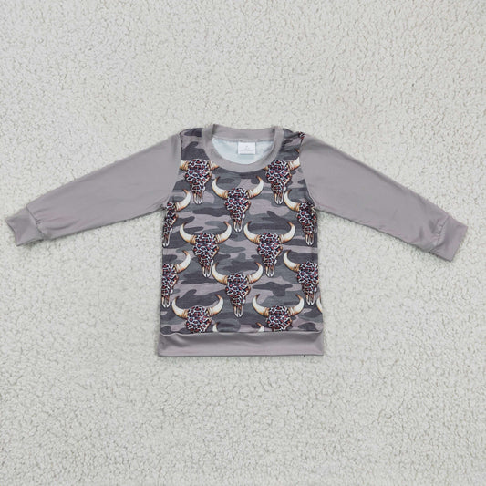 BT0108 Cow print long t-shirt boys