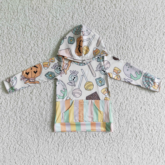 GT0022  Children's Boutique  Clothes Little Boy Long Sleeve Shirt Halloween Pumpkin Print