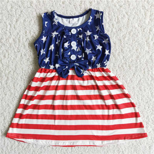 July 4th star striped print dress