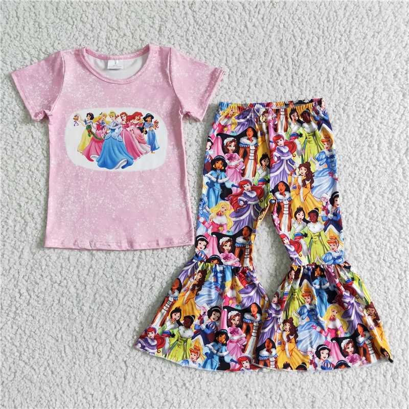 B7-22 Pink Princess Cartoon Suit – sunshine kids clothes