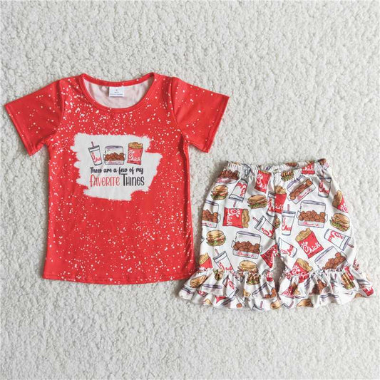 C15-23 Burger French Fries Snack Red Girl Set