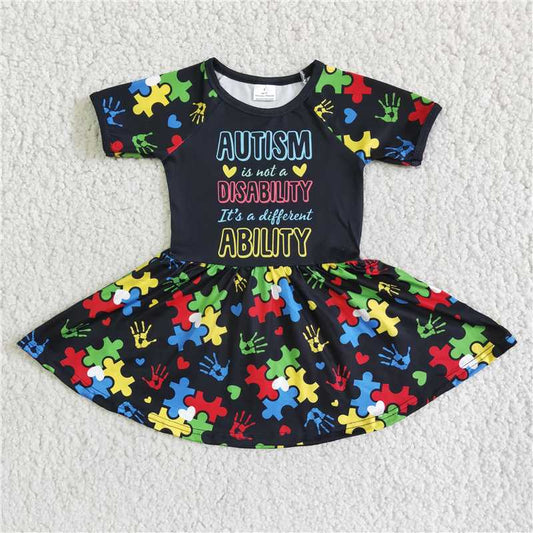 short sleeve dress puzzle pattern