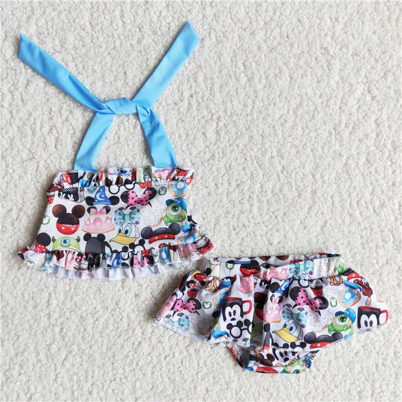 E8-30 1pc suspender swimsuit girl's outfit