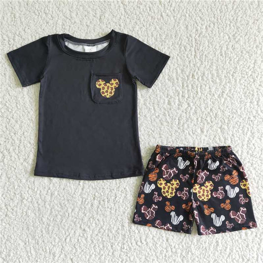 BSSO0042 Summer wears clothing kids boy t-shirt short sleeve short pants baby cartoon print