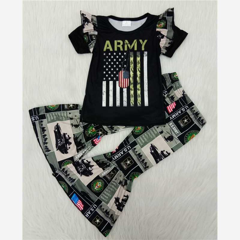 July 4th army pattern long pants set