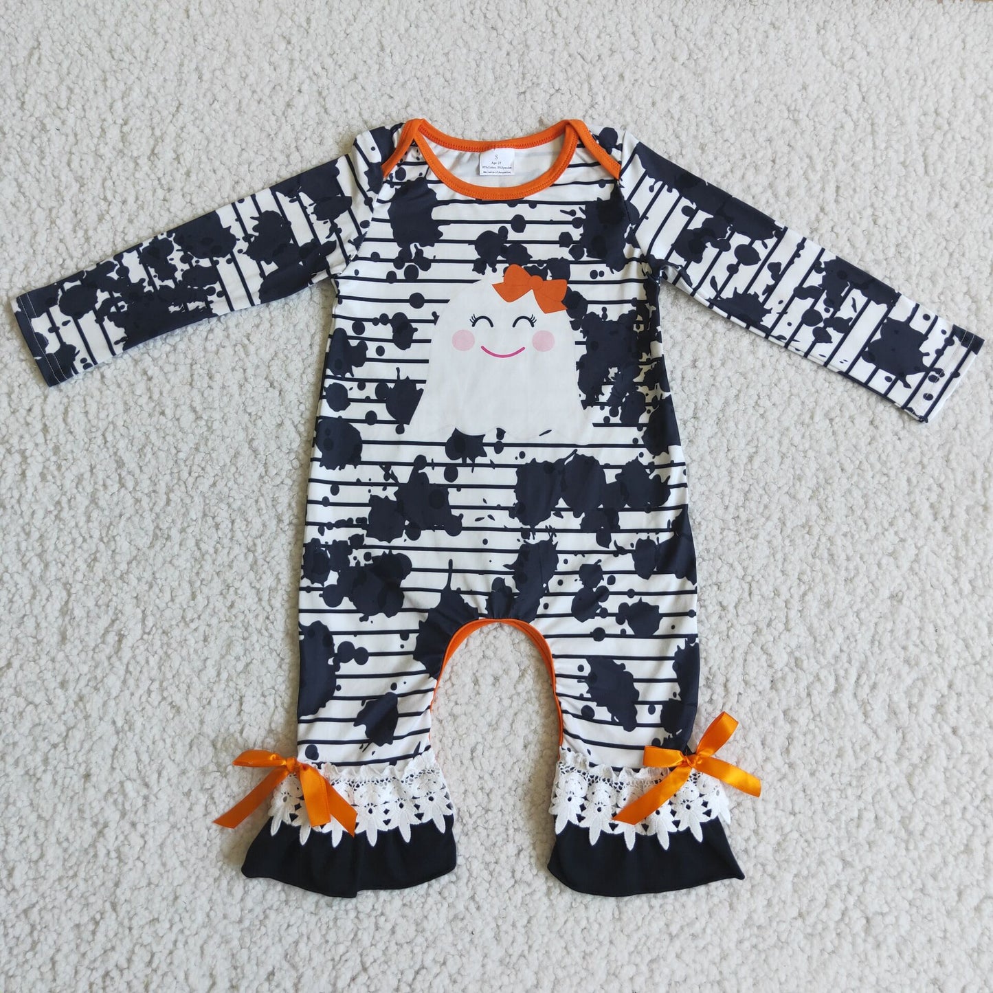 Halloween romper striped tie dye pattern