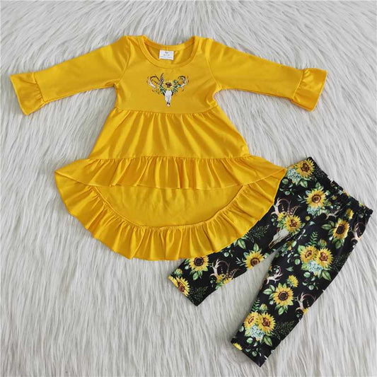 heifer sunflowers dress top girl set