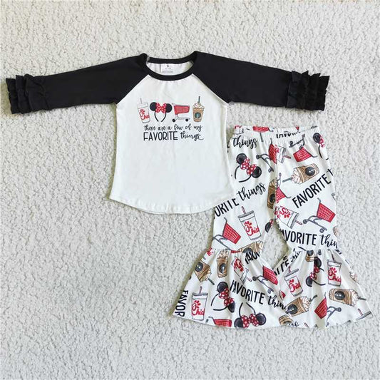 RTS NO MOQ ETA 5/7days Arrived 6 B7-19 girls outfit long sleeve and long pants cartoon print