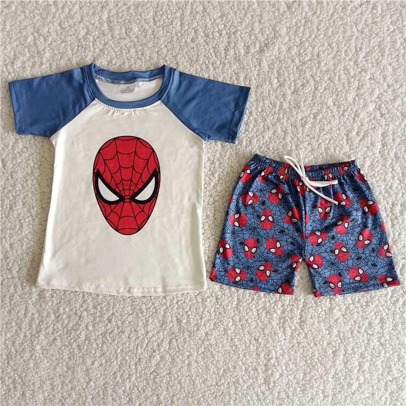 Spiderman Cartoon Short Sleeve Shorts