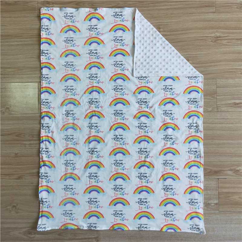 6 B13-37 colorful rainbow white blanket