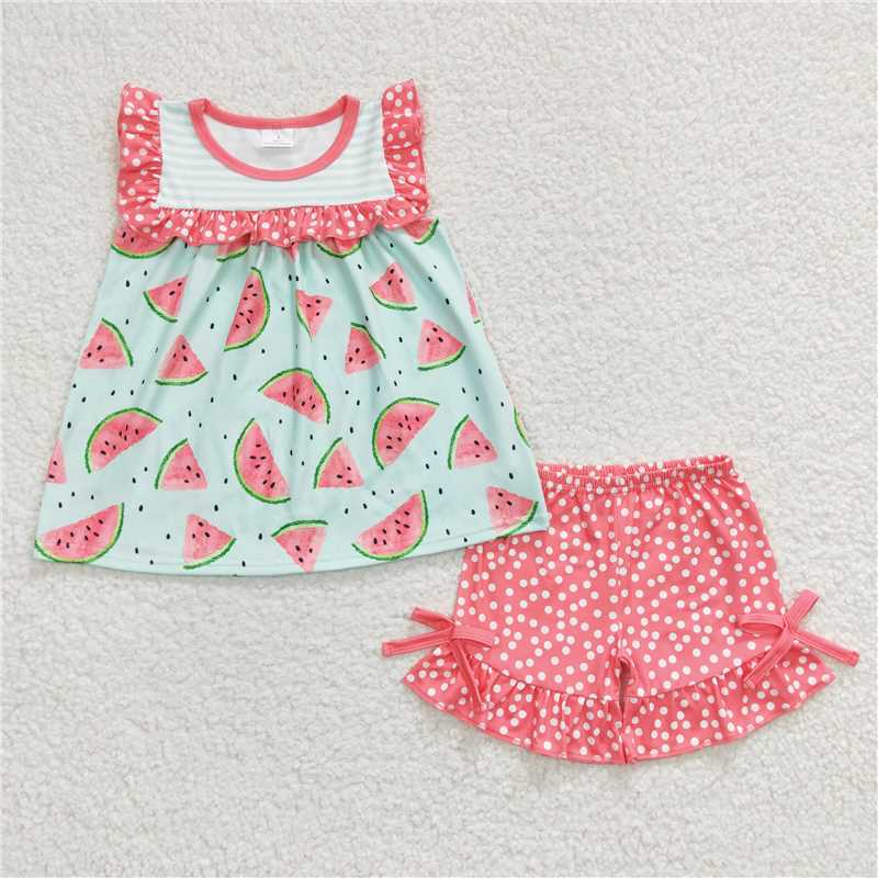 D10-29 Striped Watermelon Seed Pink Dot Set