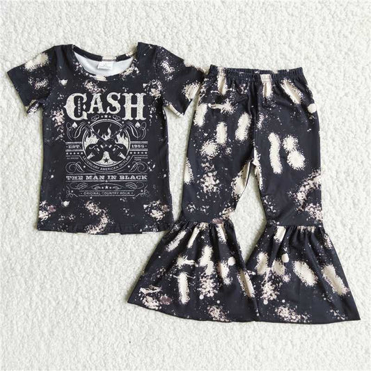 A5-13 girls outfit short sleeve and long pants cartoon print