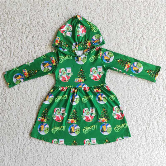 Christmas  green gifts long sleeve dress