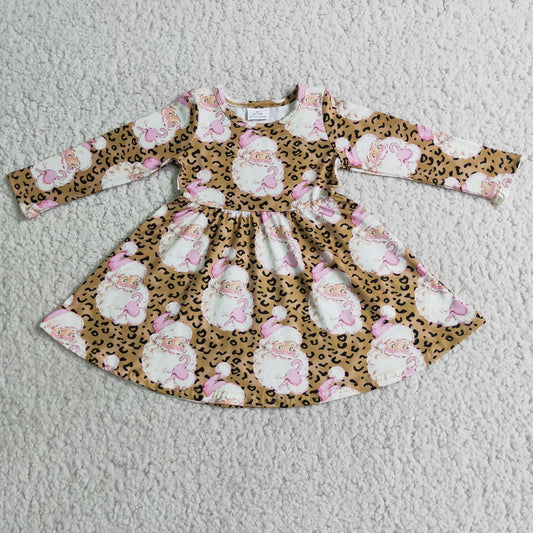 Christmas leopard santa print dress