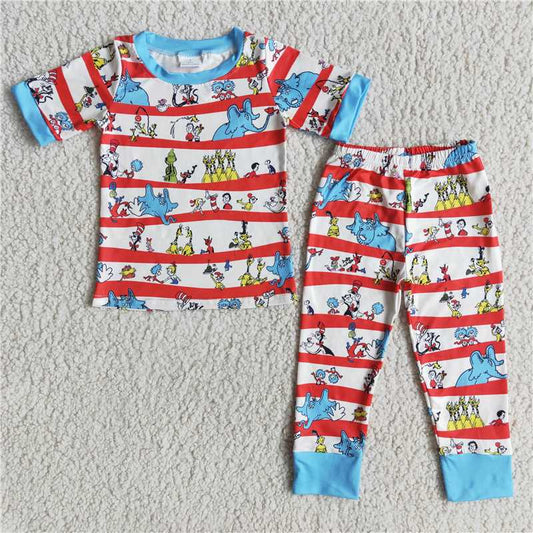 D11-2 boy elephant cartoon short-sleeved trousers pajamas