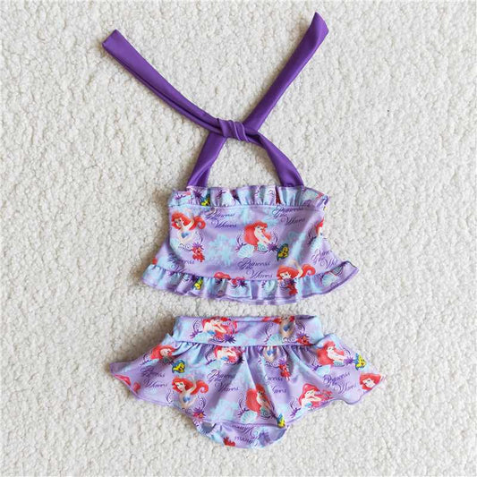 E9-28 2pcs suspender swimsuit girls outfit