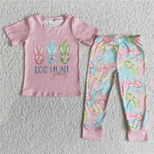 EGG HUNT Pink Short Sleeve Pants Set