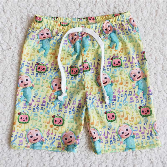 watermelon music pattern boys swim shorts