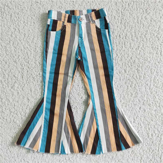 P0002 girls stripe long pants