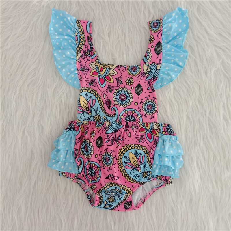 B9-4 Flower type small flying sleeve romper