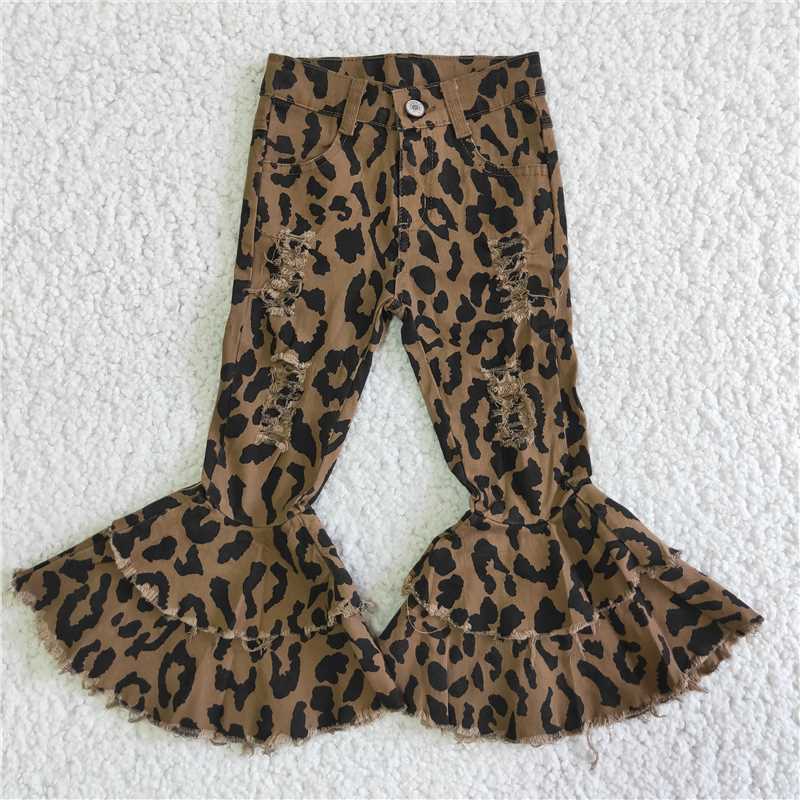 C7-13 girls Leopard print long pants