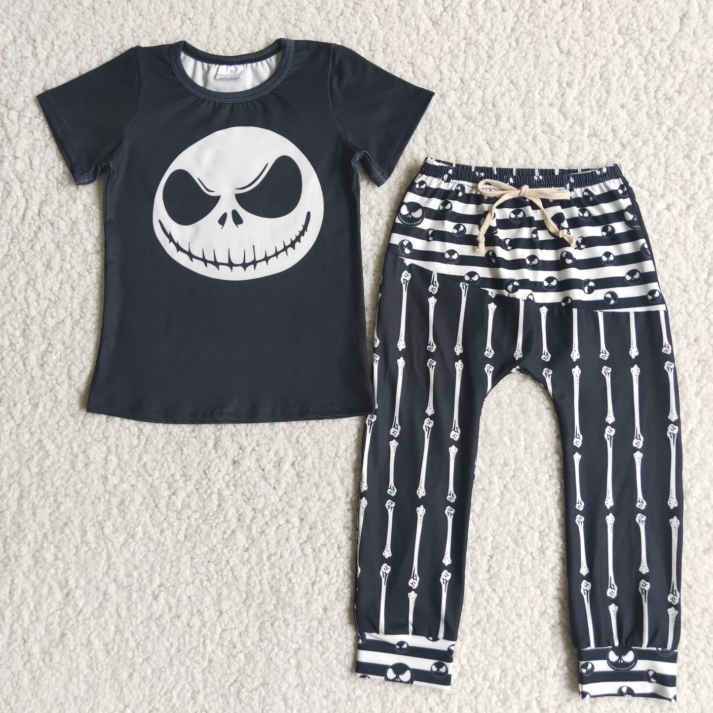 A0-15 Kids Clothing Boys Short Sleeve Top And Long Pants Cartoon Print