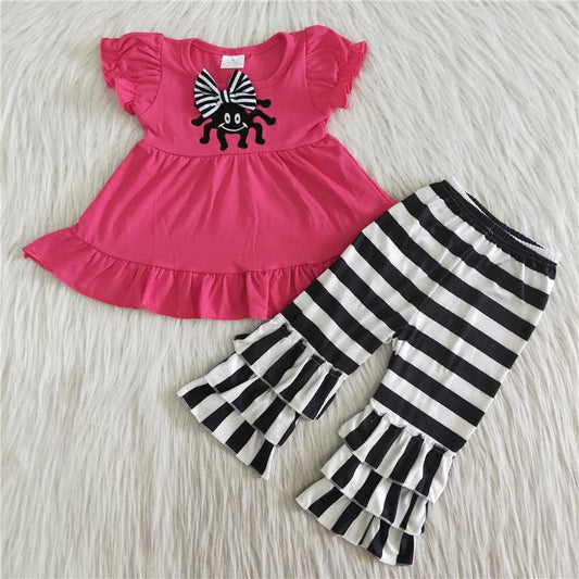 halloween pink with embriobery ruffle pants