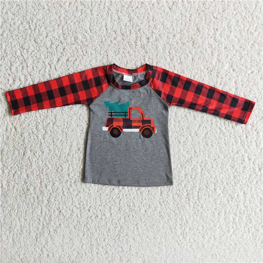 RTS NO MOQ（In Stock) 6 A33-2 Boy's Long Sleeve Top Car Print