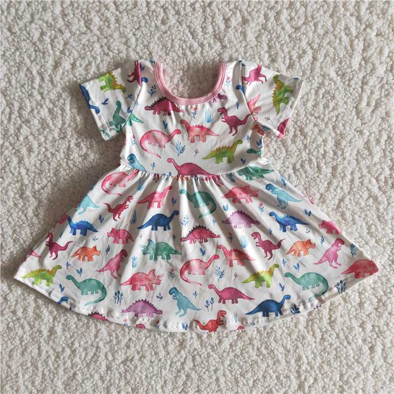 short sleeve dress dinosaur pattern