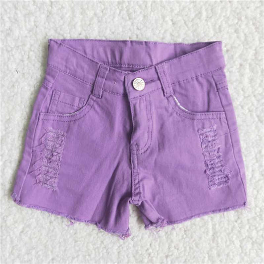 purple color   Denim summer Shorts