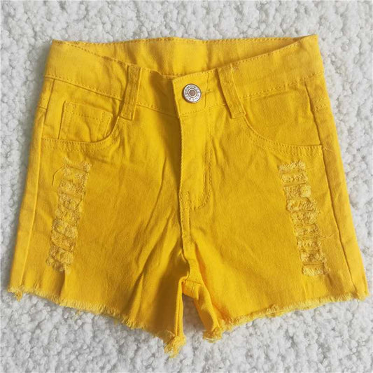 yellow color  Denim summer Shorts