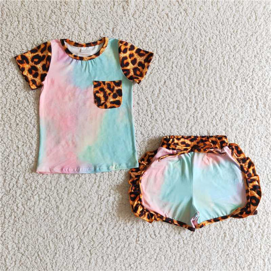 RTS NO MOQ（In Stock) D9-27 Summer wears clothing kids girl t-shirt short sleeve short pants baby girl boutique clothes