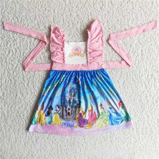 C3-13 baby girl pink pumpkin cartoon dress