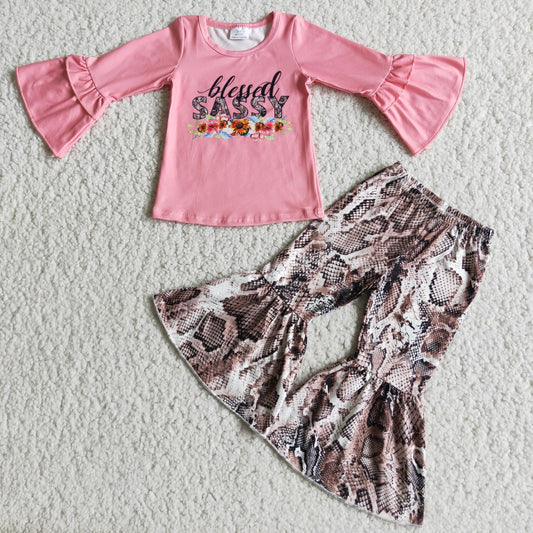 pink  girl's children outfit sets