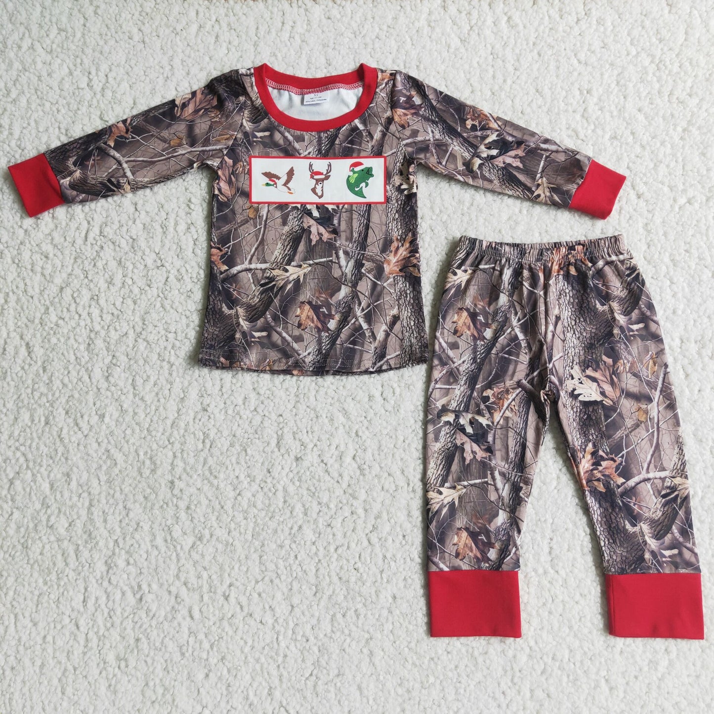 RTS NO MOQ ETA 5/7days Arrived 6 A9-13-1 Boys trunk and leaves long-sleeved trousers pajama set