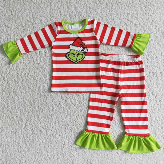 6 B4-2 stripe girls pajamas  milk silk outfits